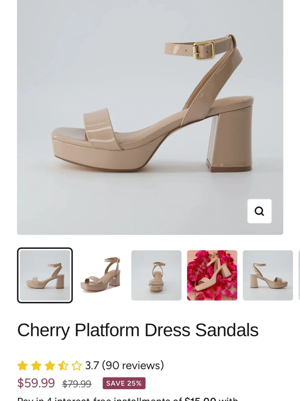 Nude Patent Cherry CUSHIONAIRE MEMORY FOAM Wedges